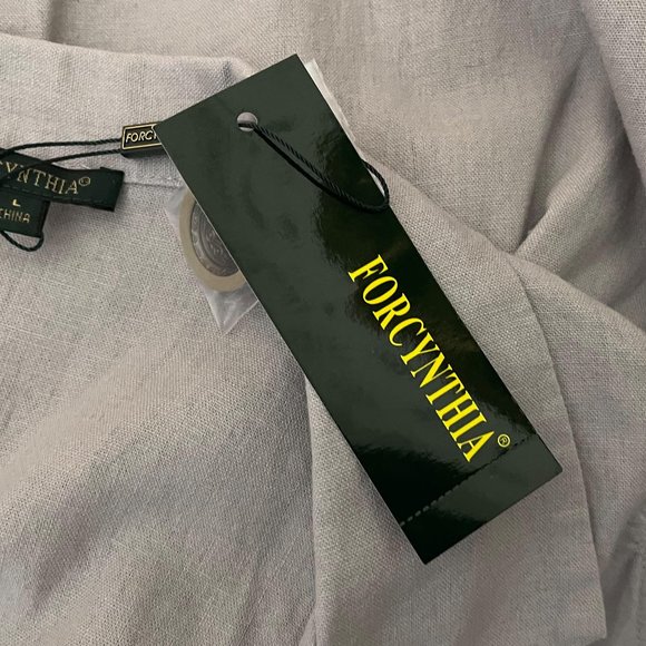 For Cynthia Large Beige Button Down Sleeveless Lagenlook Oversized Dress… - Picture 6 of 8